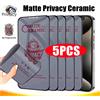 5Pz Pellicola Privacy Ceramica MATTE Vetro Per iPhone 16 15 14 13 12 PRO MAX