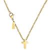 DJADEE Collana Ciondolo Croce Oro 750 Placcato 18 Carato Acciaio Inox Donna Uomo K5624D