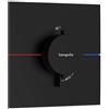hansgrohe ShowerSelect Comfort E - Miscelatore termostatico incasso, Rubinetto termostatico, Termostato quadrato, per la valvola ShowerSelect Comfort, nero opaco