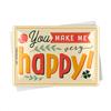 Nostalgic-Art Biglietto di auguri in metallo, 10 x 14 cm, motivo: You Make Me Happy - Idea regalo con bella scritta, cartolina in metallo, mini targa in lamiera come biglietto di auguri
