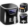 Berdsen Friggitrice ad aria BD-652 da 5 litri, nera e argento