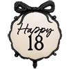Subitodisponibile Palloncino foil mylar tondo 45 cm con FIOCCO NERO numero 18 Compleanno 1EY1