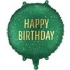 Subitodisponibile Palloncino in FOIL MYLAR rotondo scritta HAPPY BIRTHDAY VERDE - 35 cm 1G3A
