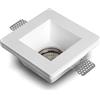 Eurekaled® - Portafaretto in Gesso CERAMICO da Incasso Quadrato per Controsoffitti per GU10 e MR16 cod.220628