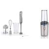 CUISINART RHB100E Mixer a immersione Cordless in acciaio, Caraffa senza BPA, Frusta & RPB100E Frullatore Portatile Cordless, Bicchiere in Tritan senza BPA da 450ml