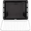ICQN Set Leccarda Smaltata 46x37x3 cm + Griglia per Forno, Compatibile con Beko, Bosch e Samsung