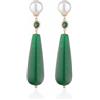 Miluna Orecchini LE LUNE GLAMOUR LGEA532.1 Goccia VERDE perla pendenti