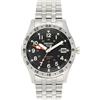Seiko 5 GMT quadrante nero orologio in acciaio inox per gli uomini SSK023K1, Arg
