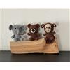 Kraftz Orso, scimmia, elefante uncinetto, portachiavi, amigurumi, mini animali, cotone