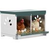 PawHut Nido per Galline Ovaiole in Acciaio a 2 Aree con Tetto, Argento