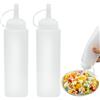 SZXMDKH 2Pcs Bottiglia Squeeze di Plastica 250ML Con Tappi - Oliera Trasparente Condimen
