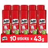 Colla Stick 10 X 43G, Colla per Bambini Sicura E Affidabile, Adesivo per Lavoret