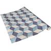 Does not apply Pellicola Adesiva Greenline, Retrò Cubo Grigio-Blu-Giallo, 45Cm X 2M, Spessore 9
