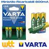 VARTA 4 batterie ministilo AAA ricaricabili NiMH 800 mAh VARTA cordless mouse HR03