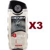 Denim 3 PZ DENIM BLACK SHOWER GEL 250ML DOCCIA SCHIUMA
