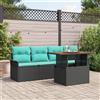 vidaXL Set Divano da Giardino con archiviazione 5 pz Poly Rattan Arredamento vidaXL