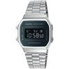 Casio Orologio CASIO A168WEM-1E Acciaio Nero Digitale Chrono Alarm Unisex VINTAGE