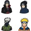 Markenlos Naruto Set di 4 Pin Itachi Sasuke Kakashi Badge Metallo Smalto