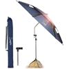 Does not apply Ombrellone Da Spiaggia 220 Cm Antivento Resistente, Ombrello Mare Portatile Gran
