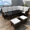 vidaXL Set Divani da Giardino 4 pz Polyrattan Marrone Poltrona Arredi Esterni vidaXL