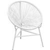 vidaXL Sedia da Esterno in Polyrattan e Acciaio Bianco Patio Seggiola Giardino vidaXL