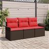 vidaXL Set di divani 3 pz polyrattan Divano esterno Posti sedere giardino vidaXL