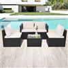 vidaXL Set Divani da Giardino 13 pz Polyrattan Marrone Divanetti Poltrone Sofà vidaXL