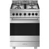 Smeg Cucina a Gas 4 Fuochi Forno Elettrico con Grill 60x60cm Inox B61GMX2 Master SMEG