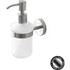 FERIDRAS Dispenser sapone da parete in acciaio satinato e vetro Linea City Feridras