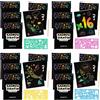 BONNYCO Scratch Art Bambini 16 Set con Quaderno da Grattare Stencil e Penna in Legno