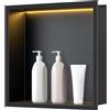 Nicchia doccia a parete in acciaio inox FTL Nicchia per Doccia a Parete in Acciaio Inox con Luce LED 30x30x10