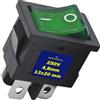 MONTERAL Interruttore Bipolare Luminoso Verde 250V 6A Faston 4,8mm Corpo di Colore N