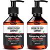 Brooklyn Soap Company, Shampoo da barba da 200 ml - Sapone da barba da uomo per la pulizia quotidiana e la cura della barba - Riduce la forfora & il prurito (Confezione da 2)