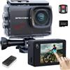 Apexcam Nuova M80PRO Action Cam 4K 64MP EIS Touch Screen Con 64GB Scheda Fotocam