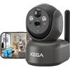 Xega 4G LTE Telecamera Interno con Sim/ 7800mAh Batteria senza Fili, 360° PTZ Te