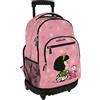 Grafoplás - Zaino scuola con ruote, Mafalda Baby Cart, carrello integrato, 29 litri, 52 x 37 x 25 cm, modello Roller, perfetto materiale scolastico per bambini e elementari, Rosa, 52x37x25cm, Scuola