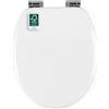 Beldray sedile WC in legno, chiusura rallentata, bianco | Cerniere lega zinco, installazione facile, adatto a maggior parte WC standard, coperchio 340x415 mm, sedile 370x430 mm