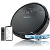 GIMERI Robot Aspirapolvere e Lavapavimenti Batteria 4400 mAh WI-Fi Compatibile Alexa Google, Misure 320x78 mm Ricarica Automatica, Anticaduta, Lava Asciuga Aspira Pavimenti Aspirazione 2000 Pa
