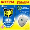 Raid Night & Day Ricarica, Antizanzare e Repellente Zanzare Inodore a Sabbia Com
