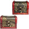 Fayemint 2 Pezzi Scrigno Tesoro Vintage in Legno Mini Box di Stoccaggio per C