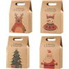 HEMOTON 16 pezzi Scatoline Carta Kraft sacchetti regalo di Natale Kraft caramelle di