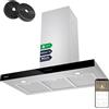 CIARRA CBCS9102 Classe A+++ Cappa Aspirante 90 cm - 650m³/h -Controllo Touch & W