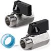 EFUTURETIME 2 x Mini Valvola a Sfera da 3/8 Maschio x 3/8 Femmina Valvola di A
