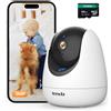 Tenda Telecamera WiFi Interno 2K, Camera WiFi Pan Tilt 360° con 64GB Micro SD, a