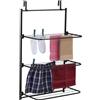 Relaxdays Stendibiancheria da Doccia, Stendino da Appendere Porta, Termosifone, 95x58x31 cm, Spazio Stendere 10 m, Nero