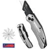WORKPRO Coltello Taglierino, con 10 Lame di Ricambio, Taglierino Argento