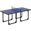 HOMCOM Tavolo da Ping Pong Pieghevole con Rete da Gioco in Acciaio e MDF Blu