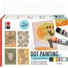 Marabu 1801000000080 Set di Pennarelli Origine della Natura 4 X 25 Ml, Pittura a Punti a Base d'Acqua, Asciuga Opaca e in Rilievo, per Creare Immagini con la Tecnica della Pittura a Punti