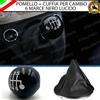 ESL KIT POMELLO LEVA CAMBIO NERO 6 MARCE + CUFFIA SPECIFICA IN SIMILPELLE FIAT 500
