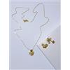Oro 18kt Set Collana 45cm e Orecchini Punto Luce Farfalle in Oro 18KT 750% List. 575€